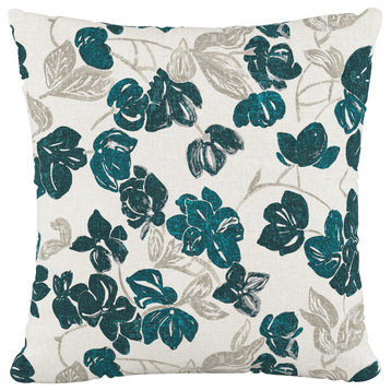 18" Decorative Pillow, Bloom Turquoise