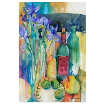Annelein Beukenkamp 'Table Scape With Irises' Canvas Art
