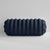 Sorra Home Luxe Faux Fur Navy Bolster Pillow 16"Wx6"Hx6"D