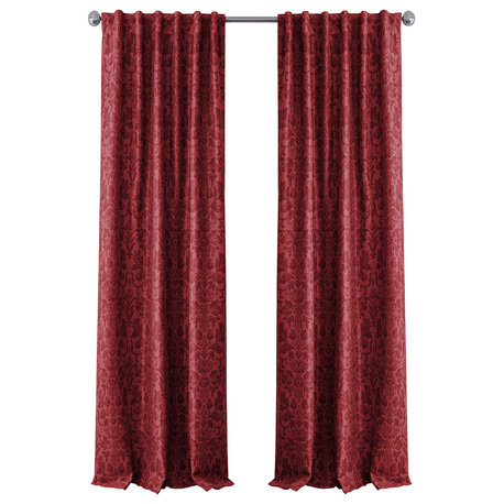 Antonia Blackout Single Window Curtain, Rouge, 52"x84"