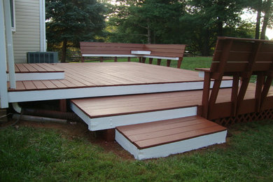 Deck - small craftsman backyard deck idea in DC Metro with no cover