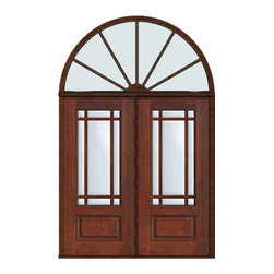 Prehung French Half round Transom Double Door 80 Marginal - Patio Doors