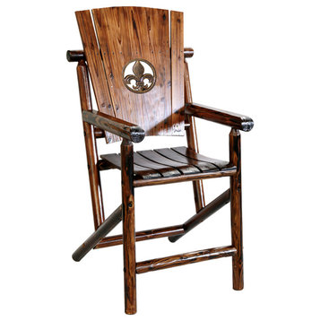 Char-Log Fleur de Lis Medallion Bar Arm Chair