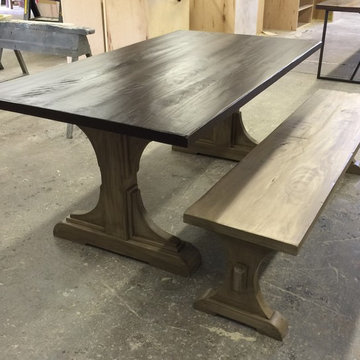 Custom Poplar Extension Table and Bench