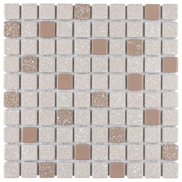 Crystalline Square Beige Porcelain Floor and Wall Tile
