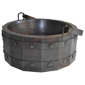 Barril de Vino Copper Vessel Sink, Dark Smoke