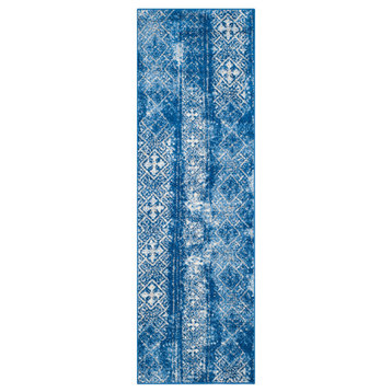 Safavieh Adirondack Collection ADR111 Rug, Silver/Blue, 2'6"x10'