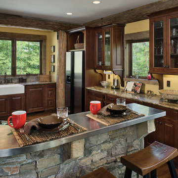 Blue Ridge Handcrafted Log Home - Kitchen