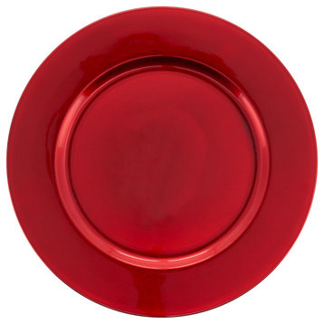 Classic Design Charger Plate, Set of 4, Red