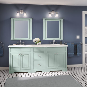 StarMark Cabinetry Traditional Inset Bath Cabinets in Crystal Fog