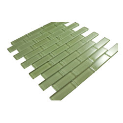 1x3 Green Glossy Subway Glass Mosaic Tiles - Home Accessories & Decor