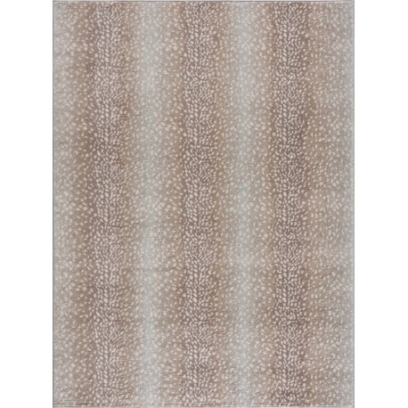Hauteloom Pointblank Tan Leopard Print Rug 11'10"x15' Rectangle