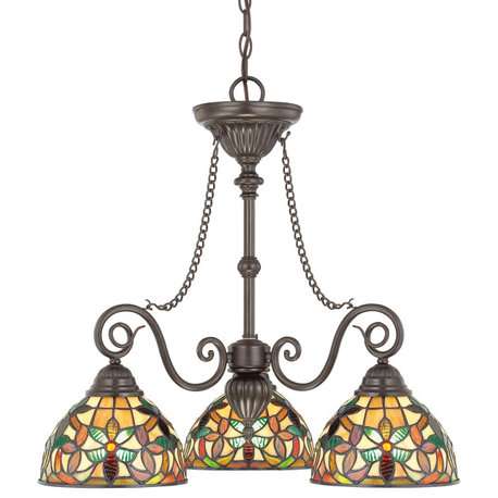 Roseto QZCH1929 Gilliam 3 Light 25"W Chandelier - Vintage Bronze