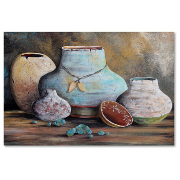 Jean Plout 'Clay Pottery Still Life 2' Canvas Art, 22x32