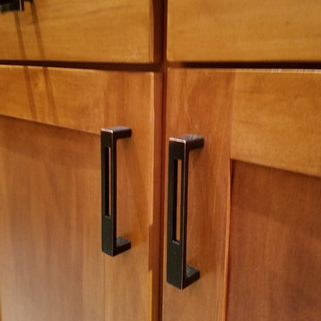 Garner's California custom maple kitchen cabinetry.
