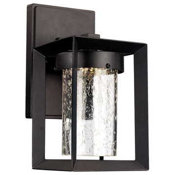 Taylor LED Wall Lantern in Black With Clear Glass