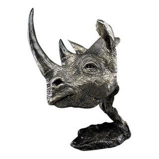 Metallic Bronze Finish Dragon Head Wall Mask Medieval Decor