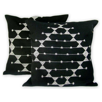 Novica Starlit Galaxy Cotton Cushion Covers, Set of 2