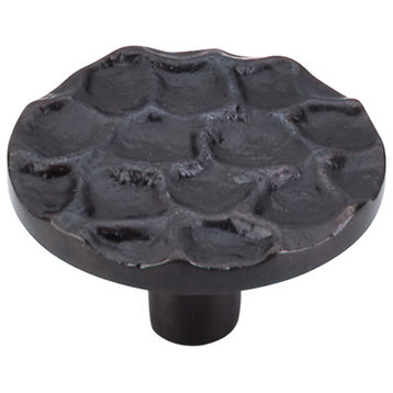 Top Knobs  -  Cobblestone Round Knob Large 1 15/16" - Coal Black