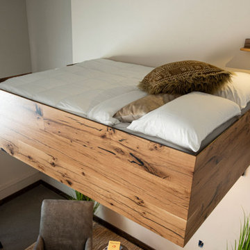Queen Lofted Bed - Floating Bed