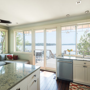 Riverside Waterfont Home: Kitchen with Waterfront View
