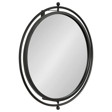 Baron Pivot Mirror, Black 21 Diameter