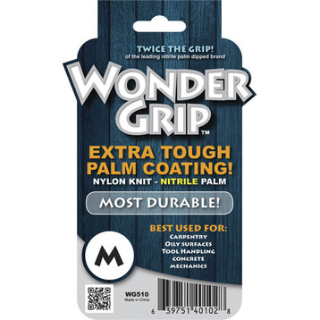 Wonder Grip® WG510L Extra Tough Nitrile Palm Gloves, Large, Orange