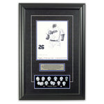 Heritage Sports Art - Original Art of the MLB 1960 Detroit Tigers Uniform - This beautifully framed piece features an original piece of watercolor artwork glass-framed in an attractive two inch wide black resin frame with a double mat. The outer dimensions of the framed piece are approximately 17" wide x 24.5" high, although the exact size will vary according to the size of the original piece of art. At the core of the framed piece is the actual piece of original artwork as painted by the artist on textured 100% rag, water-marked watercolor paper. In many cases the original artwork has handwritten notes in pencil from the artist. Simply put, this is beautiful, one-of-a-kind artwork. The outer mat is a rich textured black acid-free mat with a decorative inset white v-groove, while the inner mat is a complimentary colored acid-free mat reflecting one of the team's primary colors. The image of this framed piece shows the mat color that we use (Medium Blue). Beneath the artwork is a silver plate with black text describing the original artwork. The text for this piece will read: This original, one-of-a-kind watercolor painting of the 1960 Detroit Tigers uniform is the original artwork that was used in the creation of this Detroit Tigers uniform evolution print and tens of thousands of other Detroit Tigers products that have been sold across North America. This original piece of art was painted by artist Bill Band for Maple Leaf Productions Ltd. Beneath the silver plate is a 3" x 9" reproduction of a well known, best-selling print that celebrates the history of the team. The print beautifully illustrates the chronological evolution of the team's uniform and shows you how the original art was used in the creation of this print. If you look closely, you will see that the print features the actual artwork being offered for sale. The piece is framed with an extremely high quality framing glass. We have used this glass style for many years with excellent results. We package every piece very carefully in a double layer of bubble wrap and a rigid double-wall cardboard package to avoid breakage at any point during the shipping process, but if damage does occur, we will gladly repair, replace or refund. Please note that all of our products come with a 90 day 100% satisfaction guarantee. Each framed piece also comes with a two page letter signed by Scott Sillcox describing the history behind the art. If there was an extra-special story about your piece of art, that story will be included in the letter. When you receive your framed piece, you should find the letter lightly attached to the front of the framed piece. If you have any questions, at any time, about the actual artwork or about any of the artist's handwritten notes on the artwork, I would love to tell you about them. After placing your order, please click the "Contact Seller" button to message me and I will tell you everything I can about your original piece of art. The artists and I spent well over ten years of our lives creating these pieces of original artwork, and in many cases there are stories I can tell you about your actual piece of artwork that might add an extra element of interest in your one-of-a-kind purchase.
