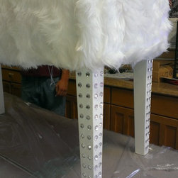 white faux fur bench - Upholstered Benches