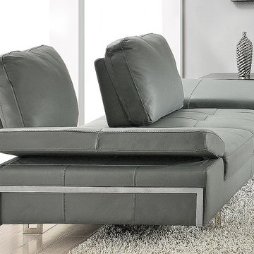 Gia Italian Leather Loveseat | Grey