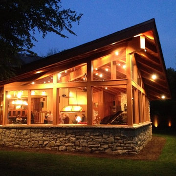 Redwood Paneling and Beam Wrap