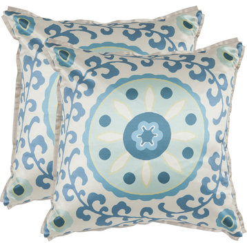 Frida Pillows, Set of 2, Blue, Polyester Filler