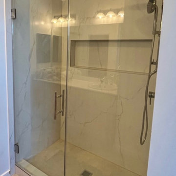 Marble-Inspired Walk-In Shower in San Jose
