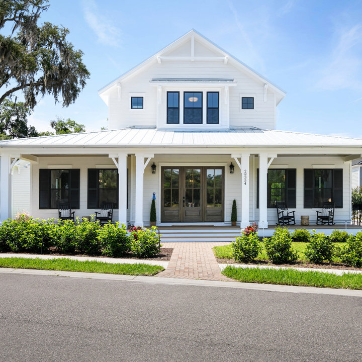 75 Beautiful Exterior with a White Roof Ideas & Designs - August 2023