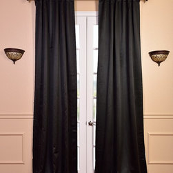 Jet Black Pole Pocket Blackout Curtain - Curtains