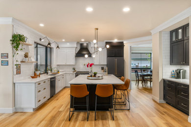 Example of a transitional kitchen design in Seattle