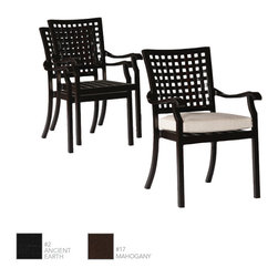 Oxford Modern Wrought Aluminum Stacking Arm Chair by Summer Classics - Outdoor Dining Chairs