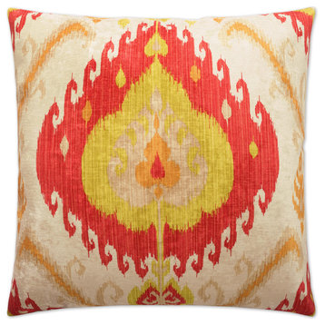 Samarkand Tomato Feather Down Decorative Throw Pillow, 24x24