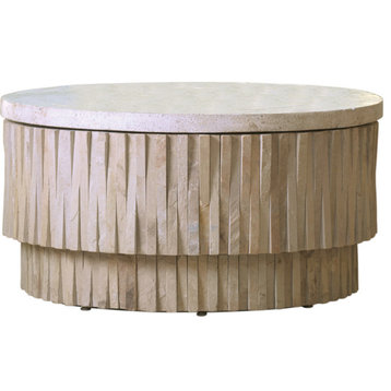 Round Teeter Totter Cocktail Table - Natural