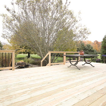 Deck, Attached Roof with Screens, Re-built Water Feature