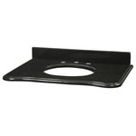 RYVYR - RYVYR S-MALAGO-24BK Malago 25-inch Stone Top - RYVYR S-MALAGO-24BK Malago 25-inch Stone Top - Black Granite for Oval Undermount SinkAdd the beauty of natural granite to your bathroom vanity with Ryvyr countertops. This product is pre-sealed for added durability and stain resistance.Finish: BlackMaterials: Natural GraniteDimension(in): 25(W) x 0.75(H) x 22(Depth))Natural Stone custom cut for the Malago vanity Collection.Black Granite.Designed for use with RYVYR's CUM177OV undermount sink.Backsplash Included.Mild soap and water or natural stone cleaner for regular cleaning.