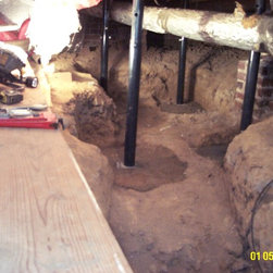 Crawl space, reinforce floor system, Concrete footers and steel - Products