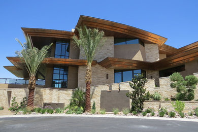 Home design - huge contemporary home design idea in Las Vegas