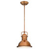 Westinghouse 63084B Boswell 9"W 1 Light LED Mini Pendant - Washed Copper