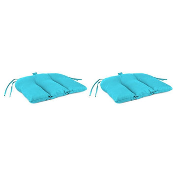 Outdoor Countour Seat Cushion, 2-Pack, Blue color