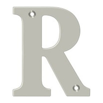 RL4R-15 4" Residential Letter R, Satin Nickel
