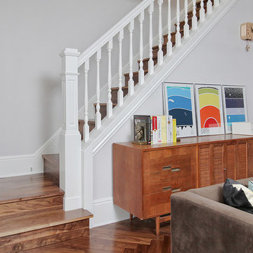 Graduate Hospital, Philadelphia: Herringbone Floor, Walnut Stair, Accent Walls