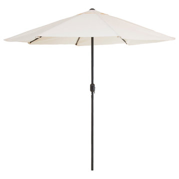 Pure Garden 9' Aluminum Patio Umbrella With Auto Crank, Tan