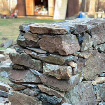 Porch Extension And Stone Retaining Wall In Paris, VA
