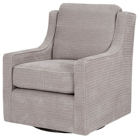 Madison Park Harris Transitional Patterned Swivel Lounge Chair, Grey